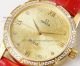 Fake Omega Deville Gold Flower Dial Red Leather Strap Ladies Watches (8)_th.jpg